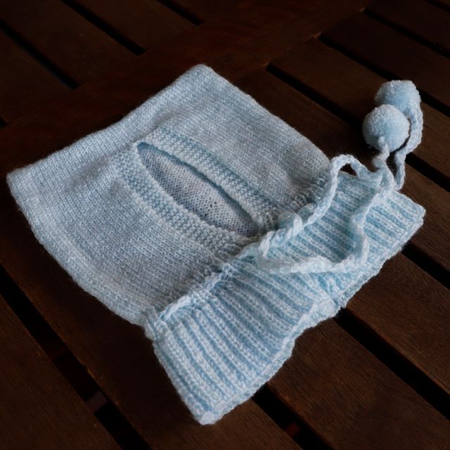 Gorrito de lana para bebé recién nacido azul