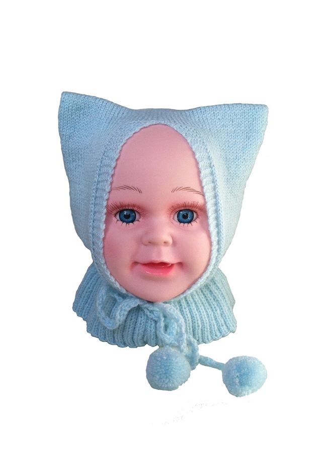 Gorrito de lana para bebé recién nacido azul