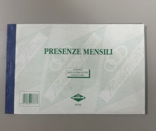 Blocco presenze mensili - 25/25 - CONFEZIONE DA 2