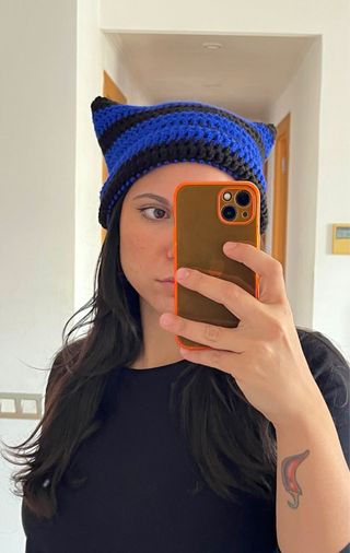 Gorra UNISEX rayas negro y azul