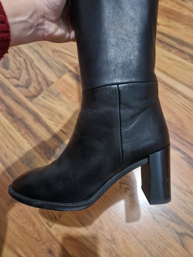 Botas altas negras piel UNISA 1 uso