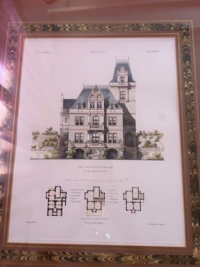 Litografia arquitectonica de Villa Unschuld zu Bad