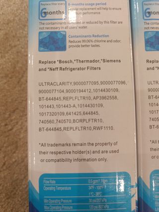 Filtro agua (2) nevera americana