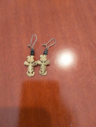 Pendientes precolombinos chapados oro 