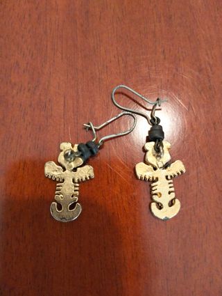 Pendientes precolombinos chapados oro 