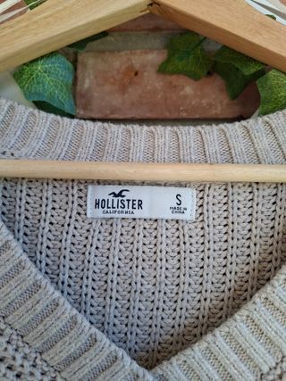Jersey pico Hollister, marrón claro