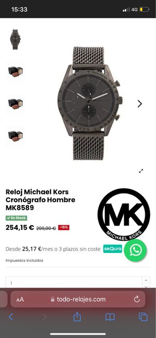 Reloj Michael Kors Cronógrafo MK8589
