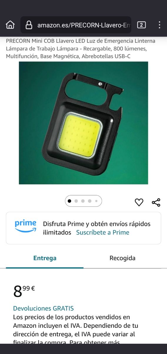 ✅Linternas recargables llavero