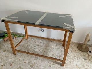 Mesa camilla con cristal