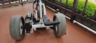 Juego palos de golf y carrito eléctrico