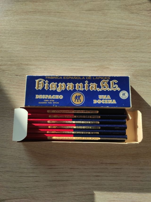 Caja 12 lapiceros bicolor rojo azul