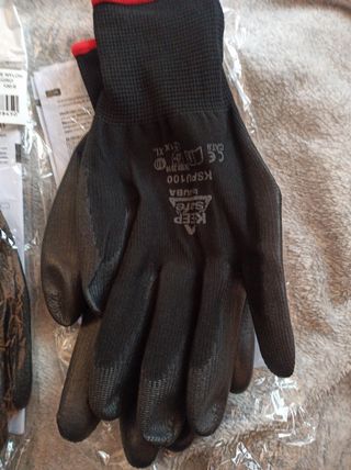 Guantes de seguridad engomado negro