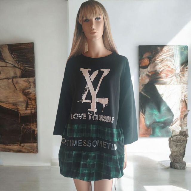 VESTIDO oversize efecto sudadera