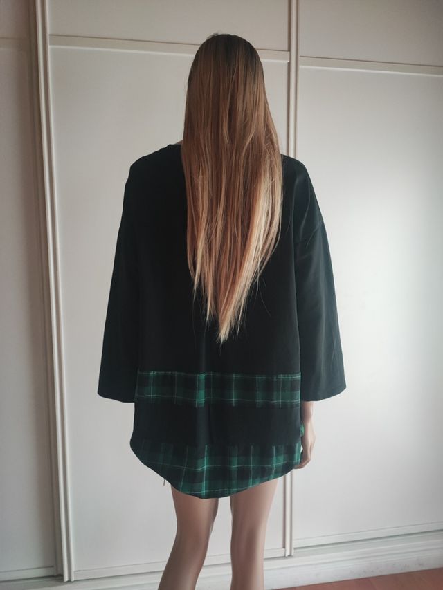 VESTIDO oversize efecto sudadera