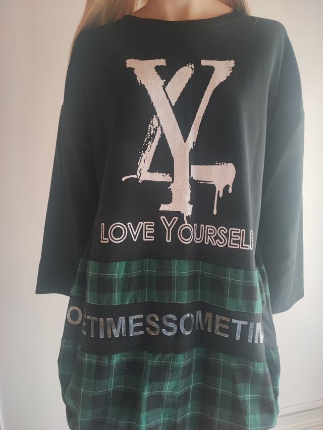 VESTIDO oversize efecto sudadera