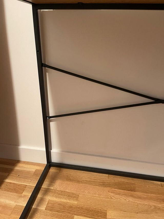 Mesa escritorio industrial, forja con madera