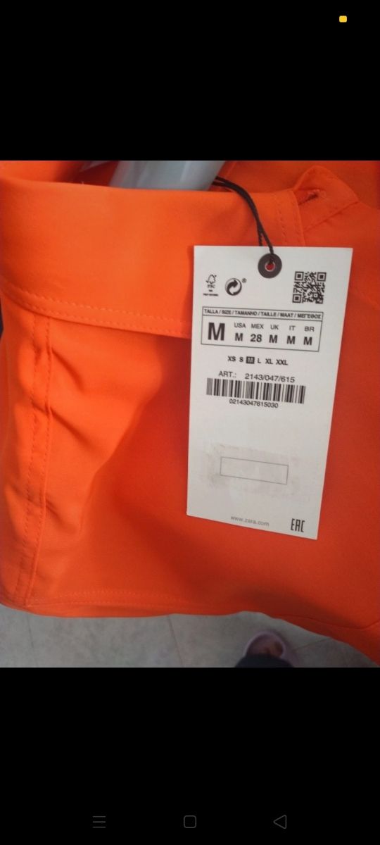 Camicia arancio Zara tg M