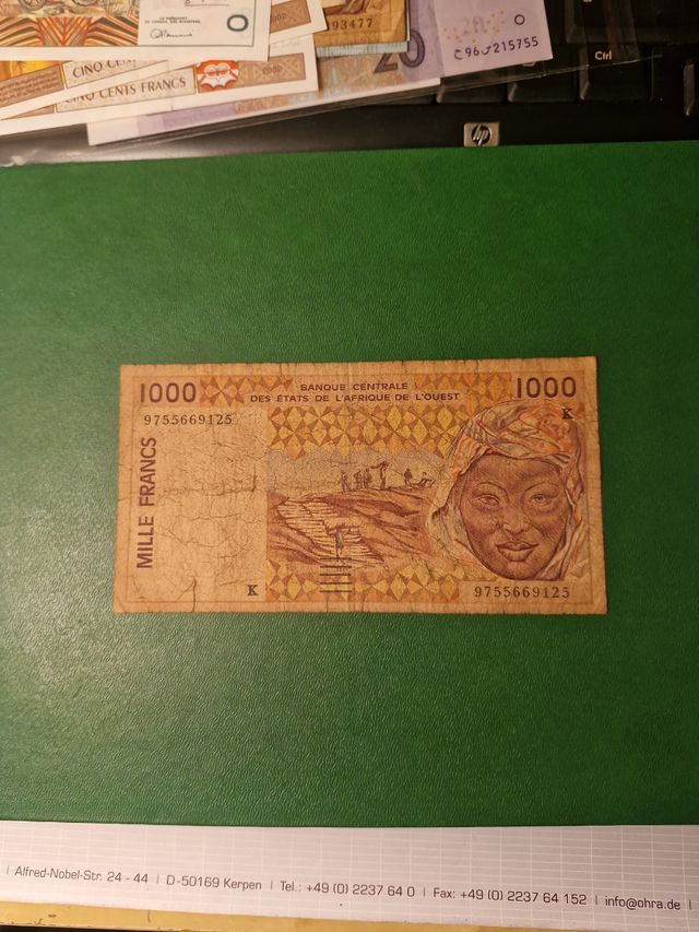 Banconota 1000 Franchi Africa Ovest