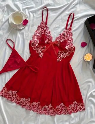 Vestido De Lencería con tanga