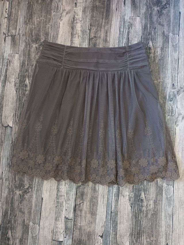 🍁Mini falda tul bordado 💥 Promod * talla XXL