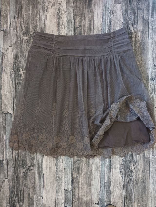 🍁Mini falda tul bordado 💥 Promod * talla XXL