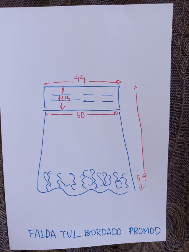 🍁Mini falda tul bordado 💥 Promod * talla XXL