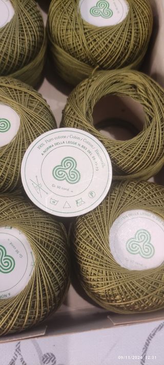 Lotto 10 Cotone cable verde