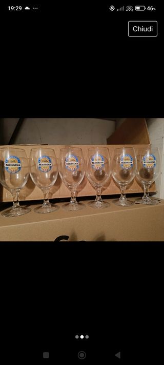 Set Bicchieri Birra Messina vintage