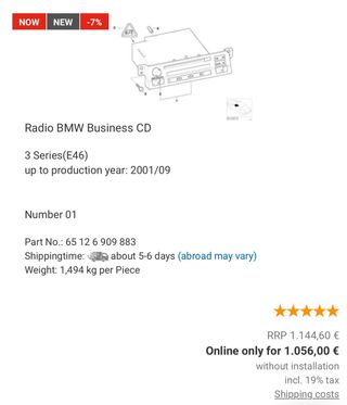 BMW OEM Radio Business CD