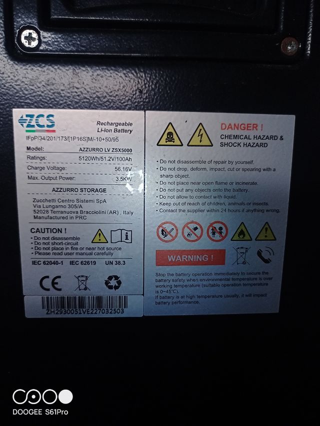 Batterie per fotovoltaico Zucchetti