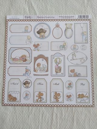 Papel Decorado Scrapbook - Dayka - Bebe Menino