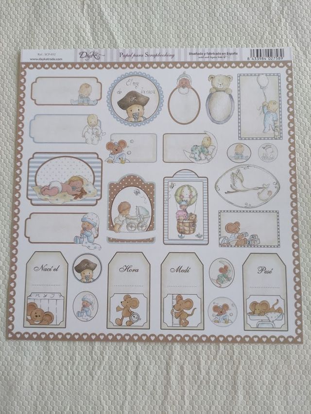 Papel Decorado Scrapbook - Dayka - Bebe Menino