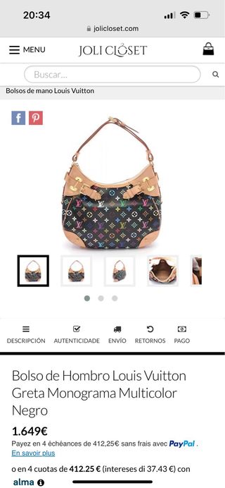 Louis Vuitton Greta Monograma Multicolor Negro