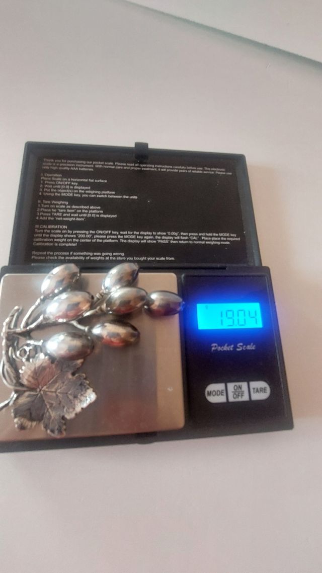 Racimo uva 🍇 plata de Ley