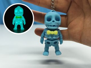 Porta-chaves esqueleto com laço amarelo