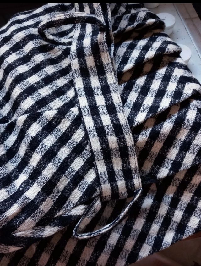 Gonna pied de poule a quadretti e balze