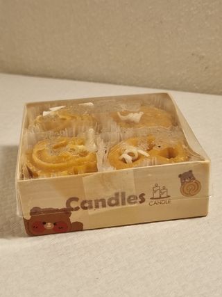 Confezione 4 candele profumate design biscotti