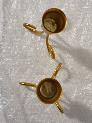 Coppia portacandele in ferro dorato stile vintage