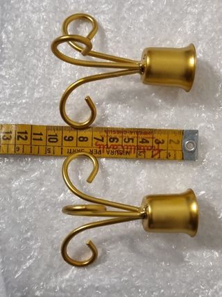 Coppia portacandele in ferro dorato stile vintage