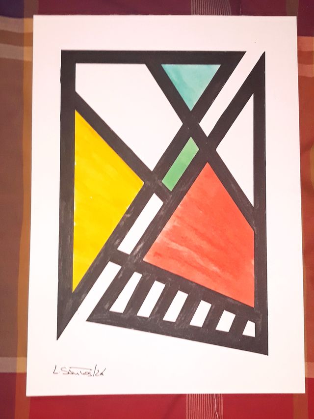 Lamina Pintura Geométrica Contemporânea (A4)