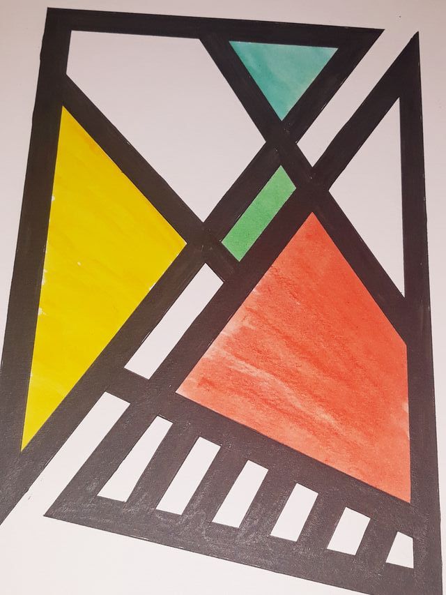 Lamina Pintura Geométrica Contemporânea (A4)