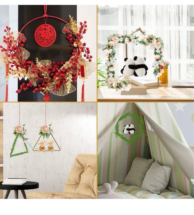 ASOFTY Set de 10 Anillos de Metal Dorado de 25 cm