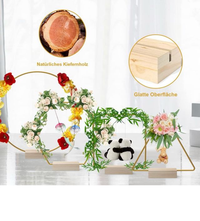 ASOFTY Set de 10 Anillos de Metal Dorado de 25 cm