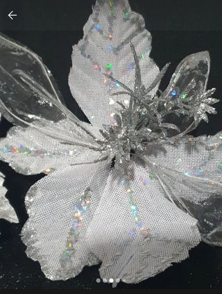 Decori albero, bianco,argento, glitterati. 41 pz