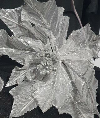 Decori albero, bianco,argento, glitterati. 41 pz