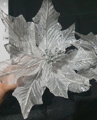 Decori albero, bianco,argento, glitterati. 41 pz