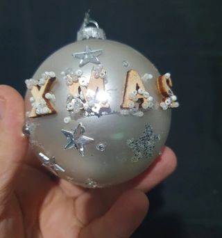 Decori albero, bianco,argento, glitterati. 41 pz