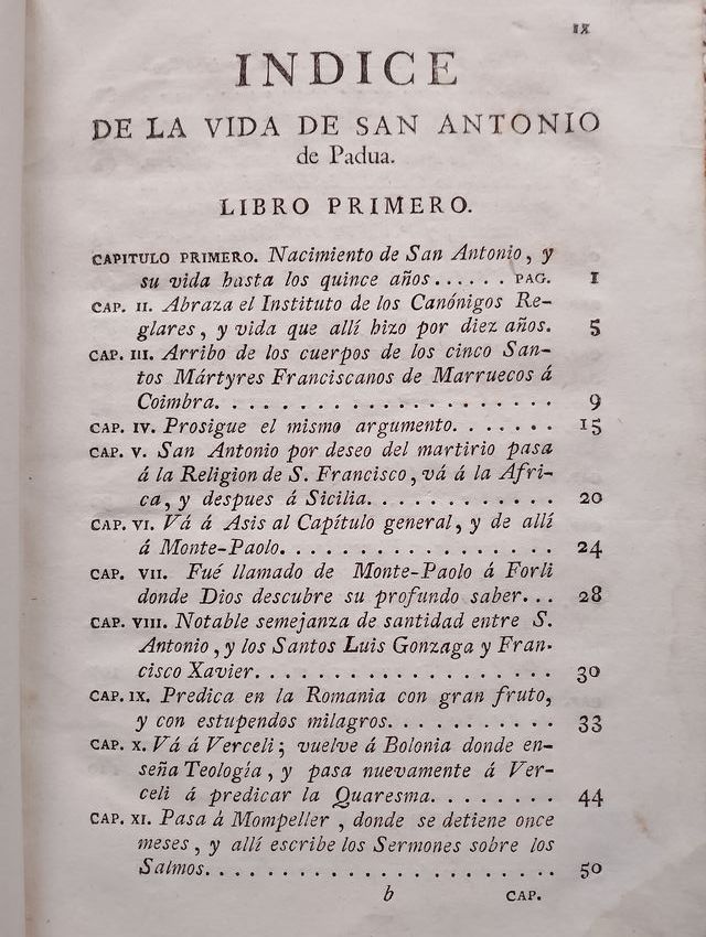 Antiguo libro "VIDA de SAN ANTONIO de PADUA" 1790