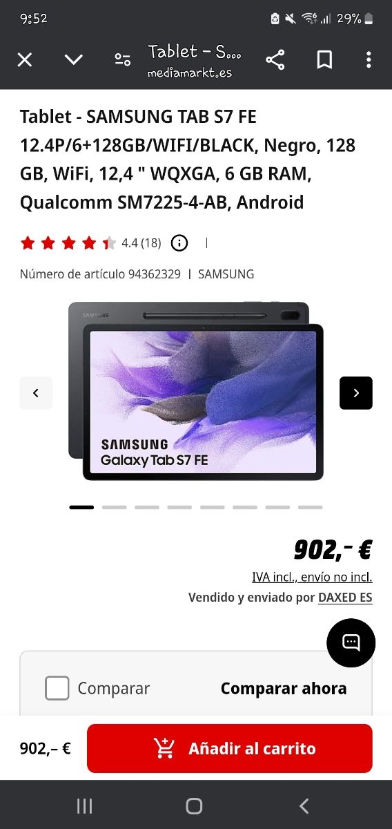 Samsung galaxy tab s7 FE WIFI 128 GB