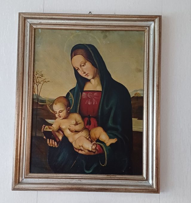 Quadro vintage tema sacro cornice legno